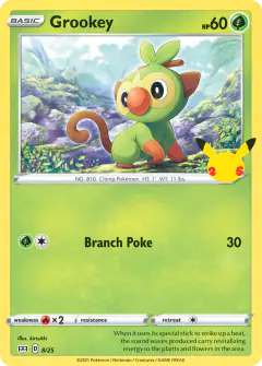 Grookey 8/25 card from McDonald's Collection 2021