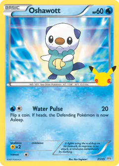 Oshawott 21/25 card from McDonald's Collection 2021