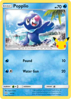 Popplio 23/25 card from McDonald's Collection 2021