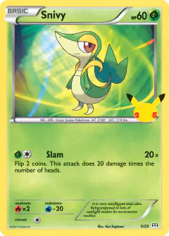 Snivy 5/25 card from McDonald's Collection 2021