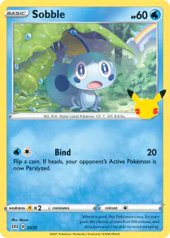 Sobble 24/25 card from McDonald's Collection 2021