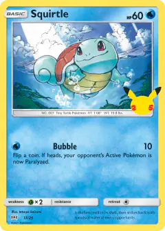 Squirtle 17/25 card from McDonald's Collection 2021