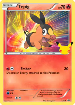 Tepig 13/25 card from McDonald's Collection 2021