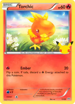 Torchic 11/25 card from McDonald's Collection 2021