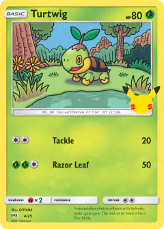 Turtwig 4/25 card from McDonald's Collection 2021