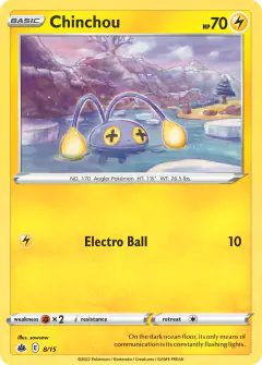 Chinchou 8/15 card from McDonald's Collection 2022