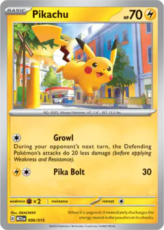 Pikachu 006/015 Promo card from McDonald's Collection 2023
