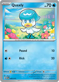 Quaxly 003/015 Promo card from McDonald's Collection 2023