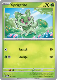Sprigatito 001/015 Promo card from McDonald's Collection 2023