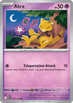 Abra 054/132 Common card from Mega Evolution Base