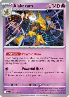Alakazam 056/132 Rare card from Mega Evolution Base