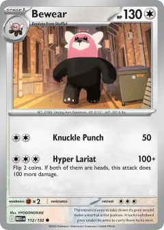 Bewear 112/132 Common card from Mega Evolution Base