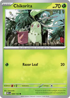Chikorita 008/132 Common card from Mega Evolution Base