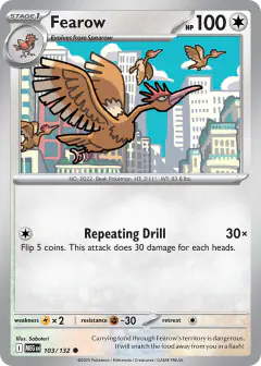 Fearow 103/132 Common card from Mega Evolution Base