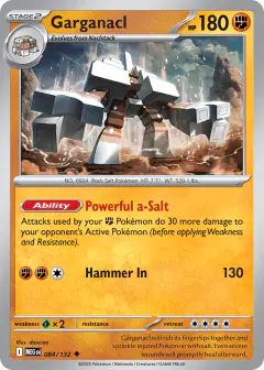 Garganacl 084/132 Uncommon card from Mega Evolution Base