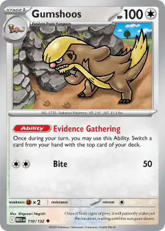 Gumshoos 110/132 Uncommon card from Mega Evolution Base