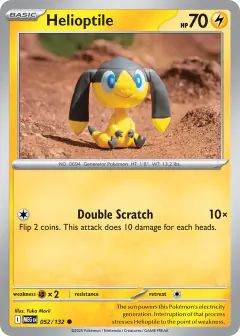 Helioptile 052/132 Common card from Mega Evolution Base