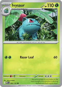 Ivysaur 002/132 Common card from Mega Evolution Base