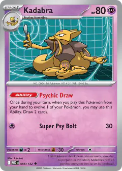 Kadabra 055/132 Uncommon card from Mega Evolution Base