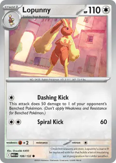 Lopunny 108/132 Common card from Mega Evolution Base