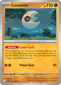 Lunatone 074/132 Rare card from Mega Evolution Base
