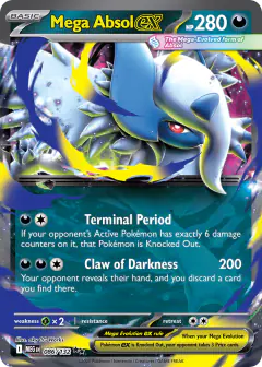 Mega Absol ex 086/132 Double Rare card from Mega Evolution Base
