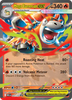 Mega Camerupt ex 022/132 Double Rare card from Mega Evolution Base