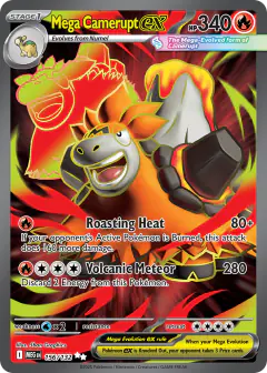Mega Camerupt ex 156/132 Ultra Rare card from Mega Evolution Base