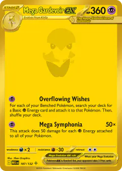 Mega Gardevoir ex 187/132 Mega Hyper Rare card from Mega Evolution Base