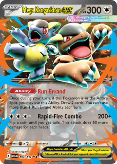 Mega Kangaskhan ex 104/132 Double Rare card from Mega Evolution Base