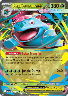 Mega Venusaur ex 003/132 Double Rare card from Mega Evolution Base