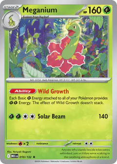 Meganium 010/132 Rare card from Mega Evolution Base