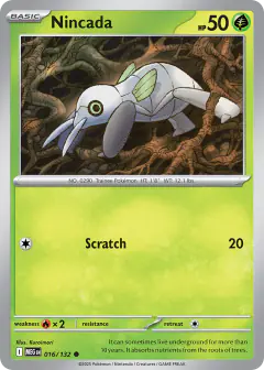 Nincada 016/132 Common card from Mega Evolution Base