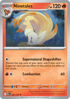 Ninetales 020/132 Uncommon card from Mega Evolution Base