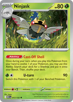 Ninjask 017/132 Uncommon card from Mega Evolution Base
