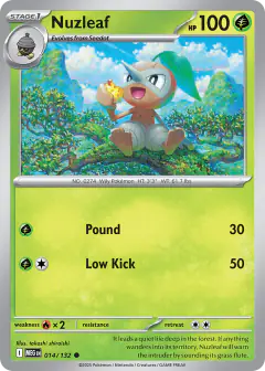 Nuzleaf 014/132 Common card from Mega Evolution Base