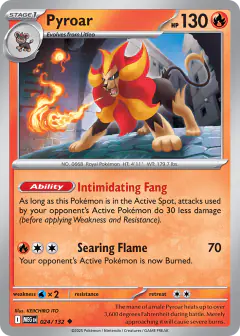 Pyroar 024/132 Uncommon card from Mega Evolution Base