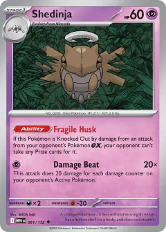 Shedinja 061/132 Uncommon card from Mega Evolution Base