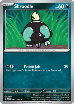 Shroodle 091/132 Common card from Mega Evolution Base