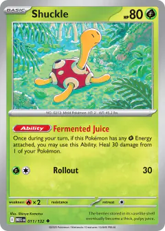 Shuckle 011/132 Uncommon card from Mega Evolution Base