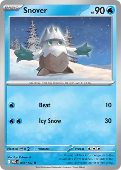 Snover 035/132 Common card from Mega Evolution Base