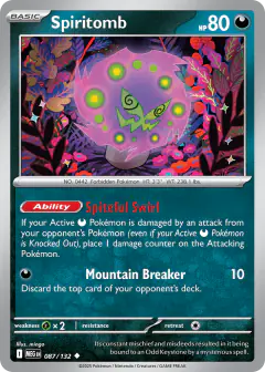 Spiritomb 087/132 Uncommon card from Mega Evolution Base
