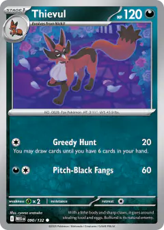 Thievul 090/132 Common card from Mega Evolution Base