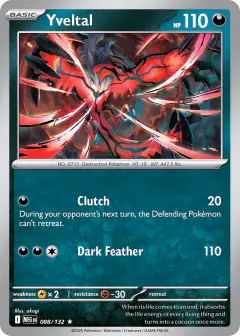 Yveltal 088/132 Rare card from Mega Evolution Base