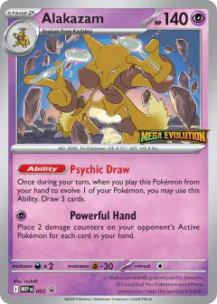 Alakazam 003 Promo card from Mega Evolution Black Star Promos