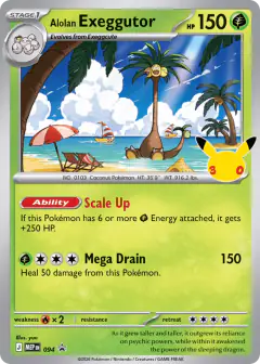 Alolan Exeggutor 094 Promo card from Mega Evolution Black Star Promos