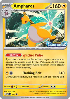 Ampharos 075 Promo card from Mega Evolution Black Star Promos