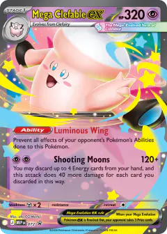 Mega Clefable ex 072 Promo card from Mega Evolution Black Star Promos