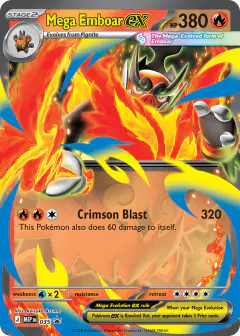 Mega Emboar ex 035 Promo card from Mega Evolution Black Star Promos