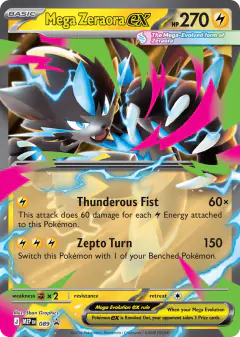 Mega Zeraora ex 089 Promo card from Mega Evolution Black Star Promos